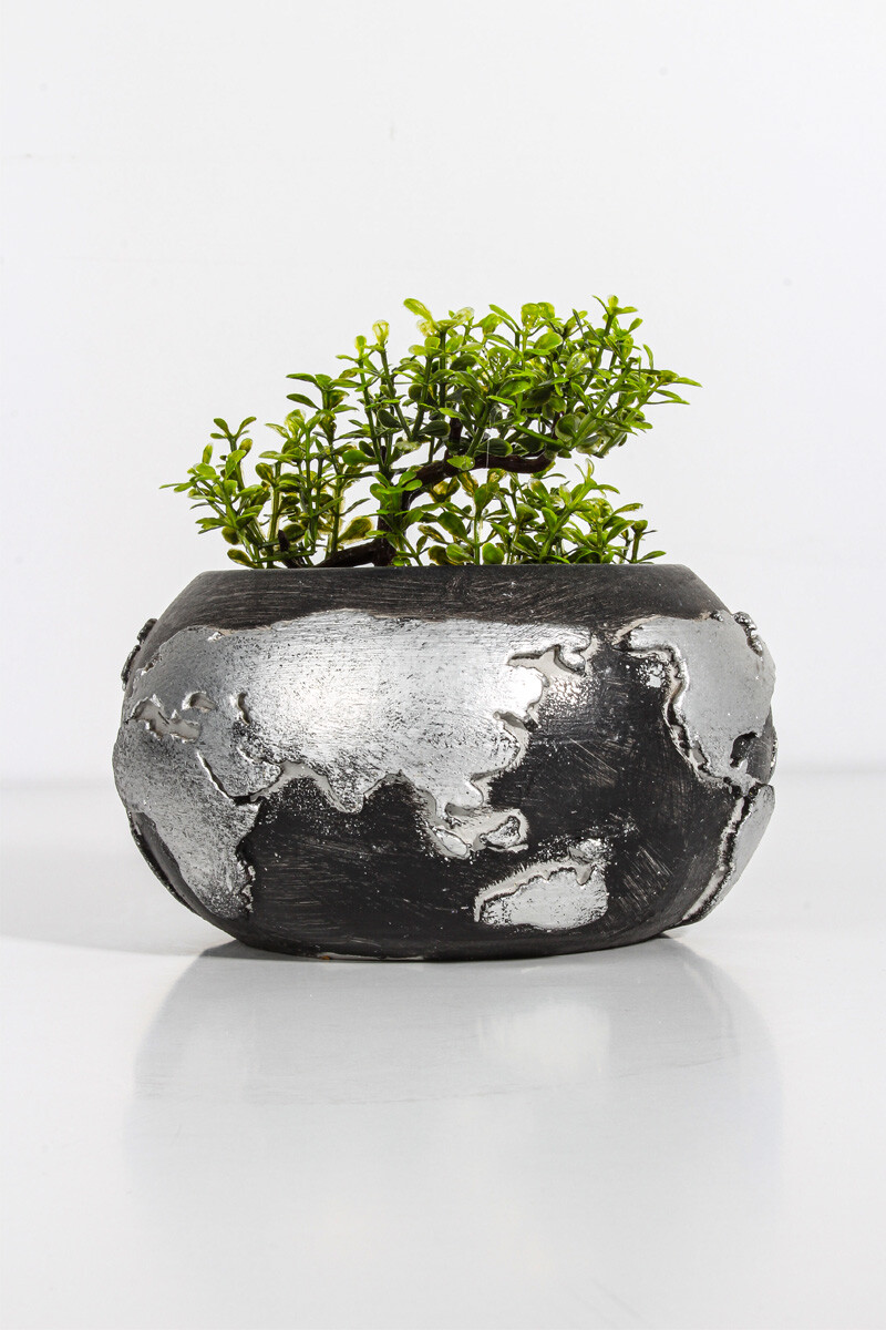 Harita Detaylı Sukulent Beton Taş Tozu Silikon Kalıbı KHB89 - 