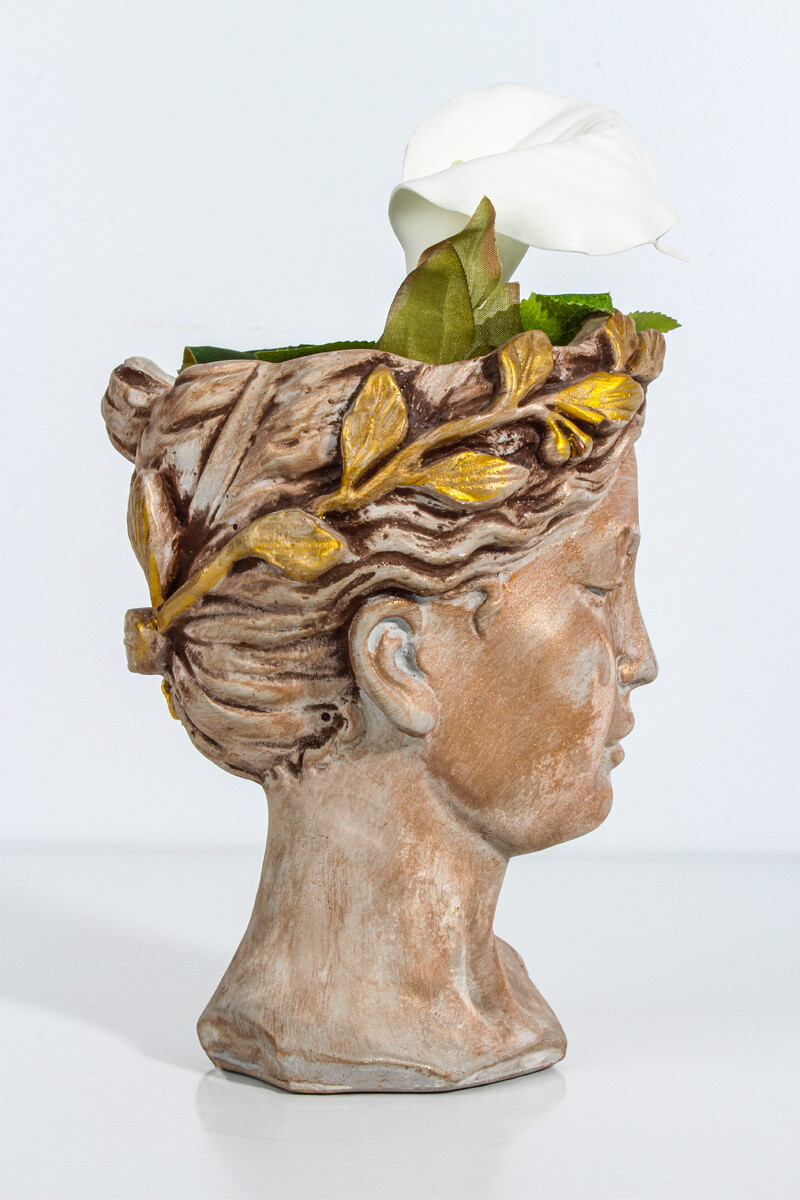 Helen Büst Büyük Sukulent Beton Taş Tozu Silikon Kalıbı KHB54 - 3