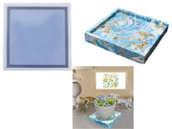 Büyük Kare Terrazo Tabanlık Epoksi Reçine Kalıbı KHE665 - 