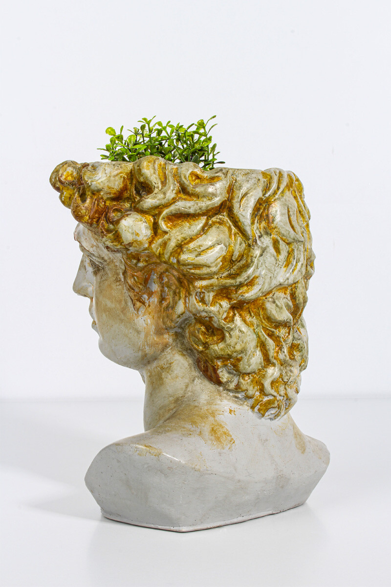 Sezar Büst Büyük Sukulent Beton Taş Tozu Silikon Kalıbı KHB55 - 3