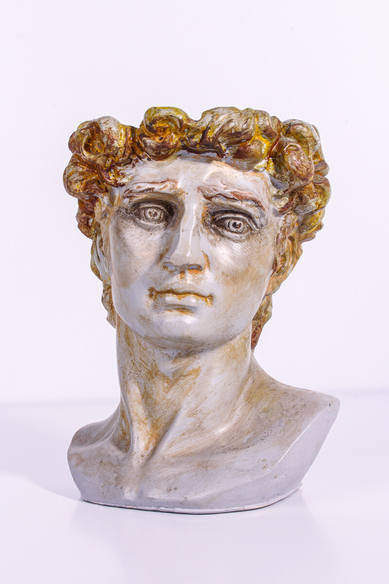 Sezar Büst Büyük Sukulent Beton Taş Tozu Silikon Kalıbı KHB55 - 4