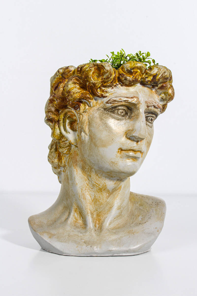 Sezar Büst Büyük Sukulent Beton Taş Tozu Silikon Kalıbı KHB55 - 1