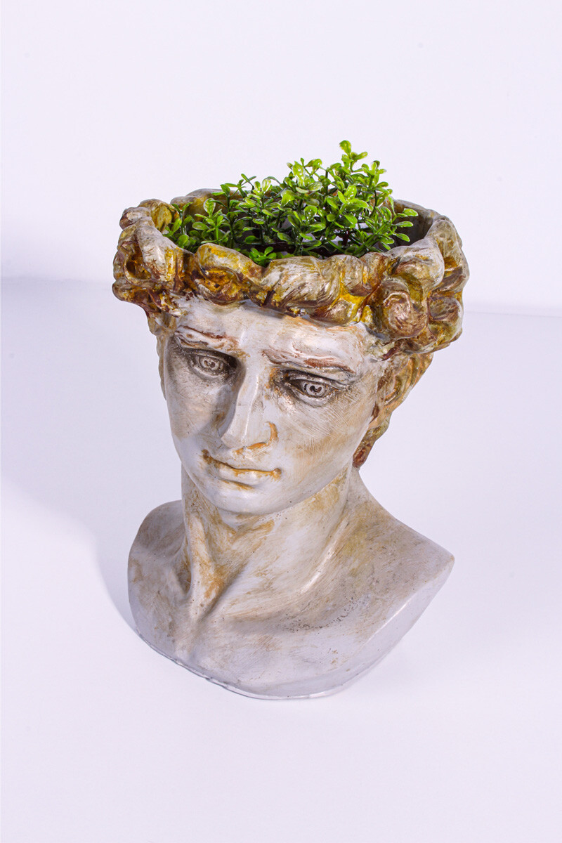 Sezar Büst Büyük Sukulent Beton Taş Tozu Silikon Kalıbı KHB55 - 2