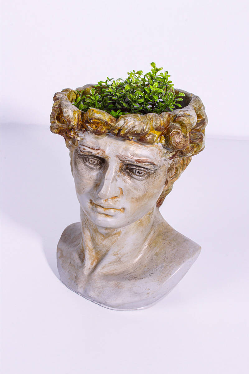 Sezar Büst Büyük Sukulent Beton Taş Tozu Silikon Kalıbı KHB55 - 2