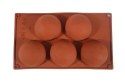 Büyük Yarım Küre Desenli 5'li Silikon Kek Kalıbı KHK006 - 5