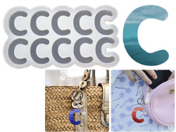 C Harfi 10'lu Bubble Alfabe Epoksi Reçine Kalıbı KHE735 - 