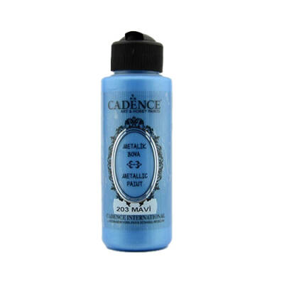 Cadence 203 Mavi Metalik Sedefli Akrilik Boya 120ML - 1
