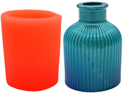 Çizgili Vazo Beton Taş Tozu Silikon Kalıbı KHM167 - 