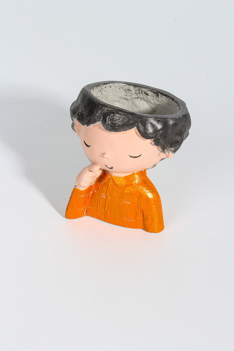 Erkek Çocuk Figürü Sukulent Beton Taş Tozu Silikon Kalıbı KHB72 - 2