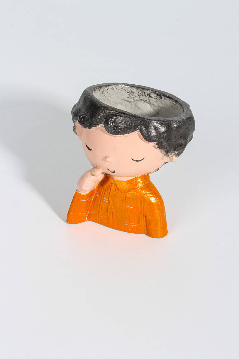 Erkek Çocuk Figürü Sukulent Beton Taş Tozu Silikon Kalıbı KHB72 - 2