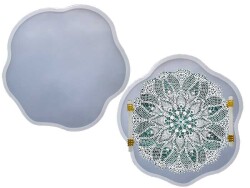 Dalgalı Küçük Boy Dantel Tepsi Epoksi Reçine Kalıbı KHE569 - 