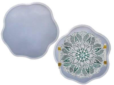 Dalgalı Küçük Boy Dantel Tepsi Epoksi Reçine Kalıbı KHE569 - 1