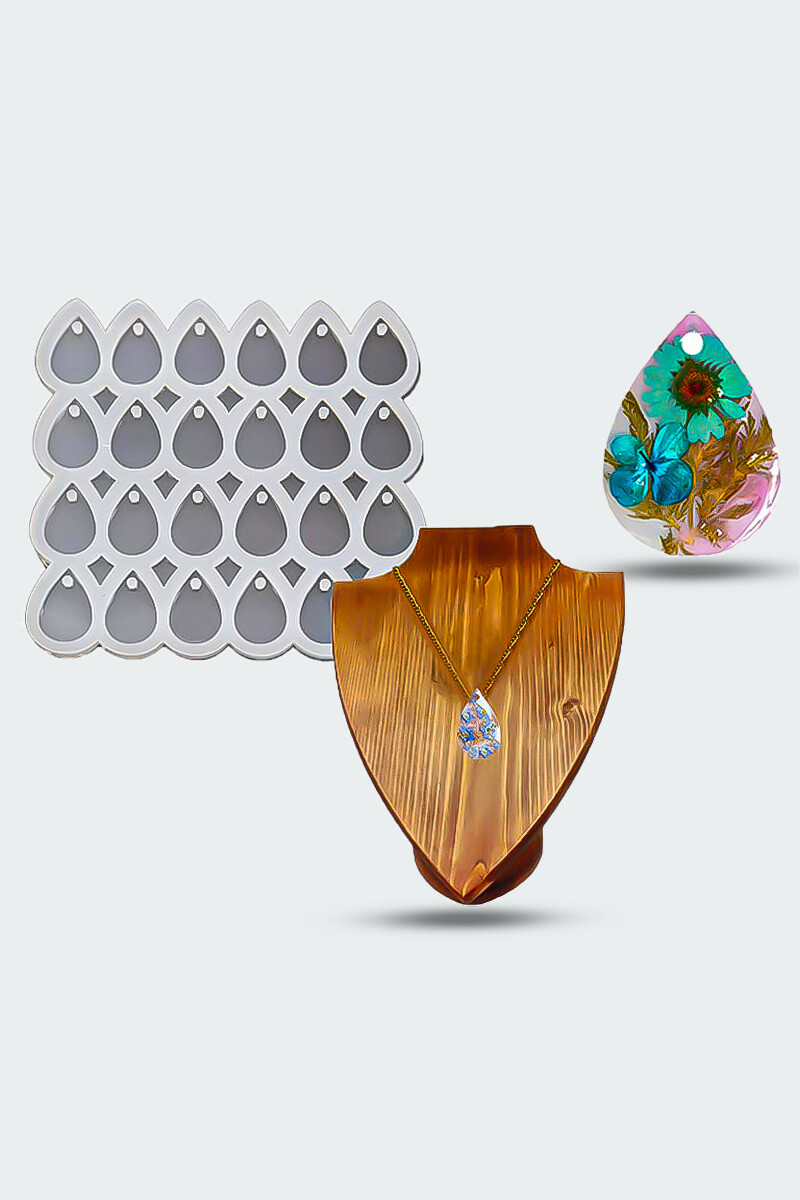 Damla Kolye ve Anahtarlık Ucu Epoksi Silikon Kalıbı 10 Parça KHE830 - 