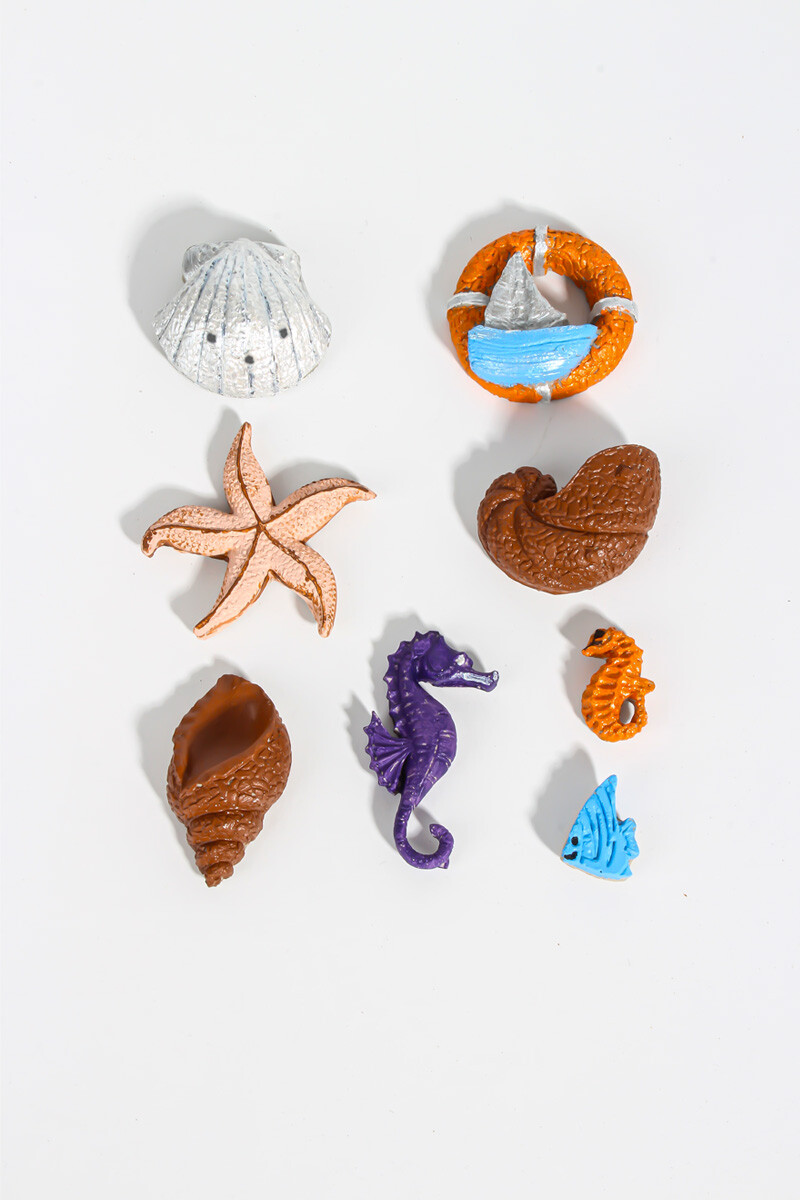 Deniz Kabukları 8'li Obje Silikon Mum Kalıbı KHCO170 - 