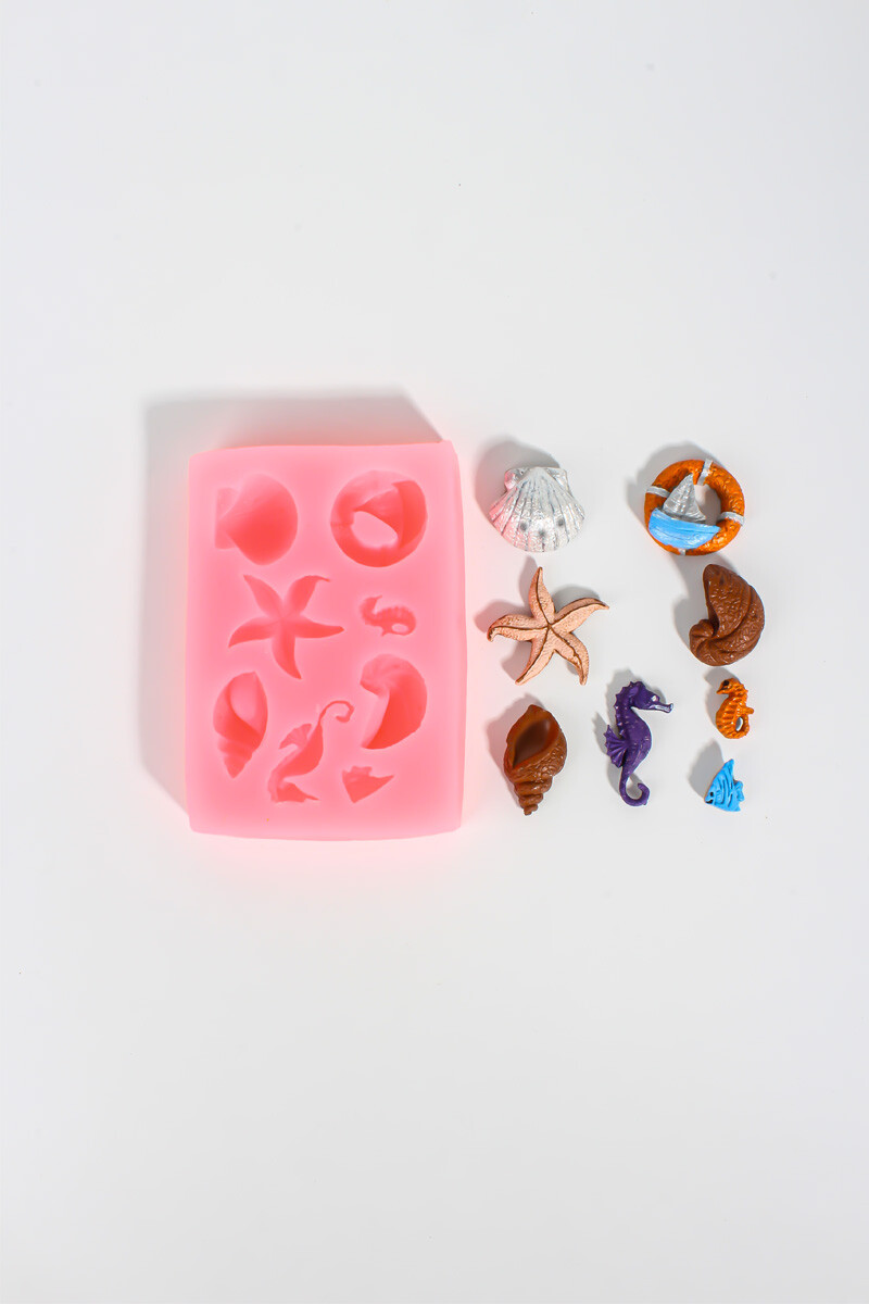 Deniz Kabukları 8'li Obje Silikon Mum Kalıbı KHCO170 - 2
