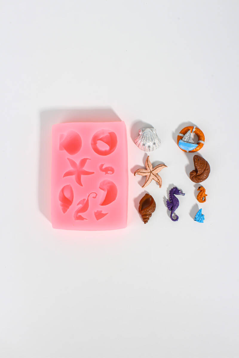Deniz Kabukları 8'li Obje Silikon Mum Kalıbı KHCO170 - 2