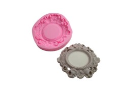 Desenli Oval Çerçeve Silikon Kalıbı ÇE-05 - 