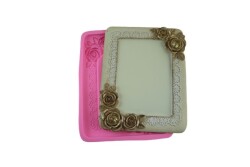 Dikdörtgen Güllü Çerçeve Silikon Kalıbı ÇE-92 - 