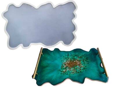 Düzensiz Dikdörtgen Tepsi Epoksi Reçine Kalıbı KHE555 - 1