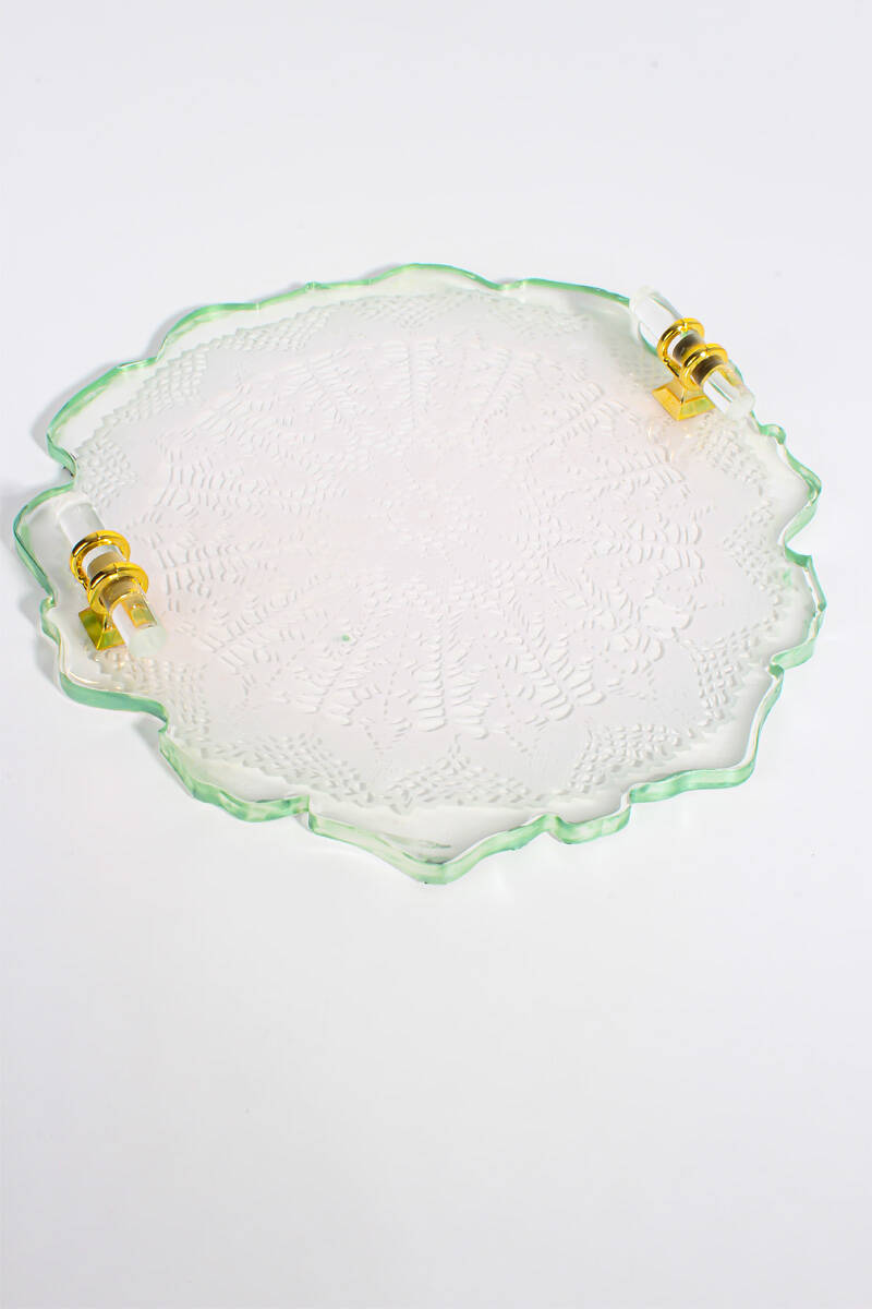 Düzensiz Yuvarlak Tepsi Epoksi Reçine Kalıbı KHE632 - 1