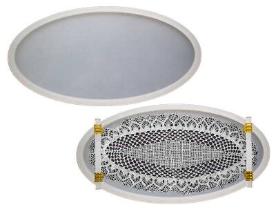 Elips Model Büyük Boy Tepsi Epoksi Reçine Kalıbı KHE614 - 1