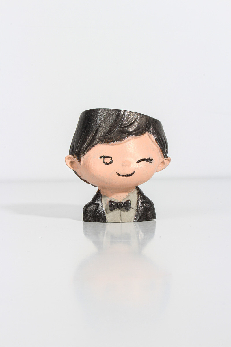 Erkek Çocuk Figürü Sukulent Beton Taş Tozu Silikon Kalıbı KHB71 - 