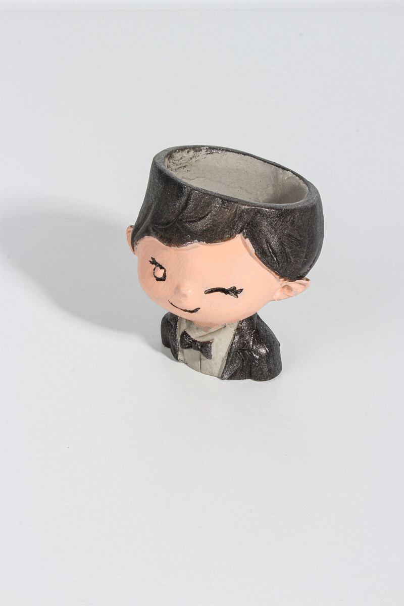 Erkek Çocuk Figürü Sukulent Beton Taş Tozu Silikon Kalıbı KHB71 - 2