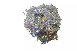 Gri Kare Glitter Epoksi Süsleme Aksesuarı 5 GR - 