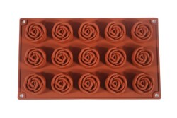 Gül Desenli 15'li Muffin Silikon Kek Kalıbı KHK18 - 3