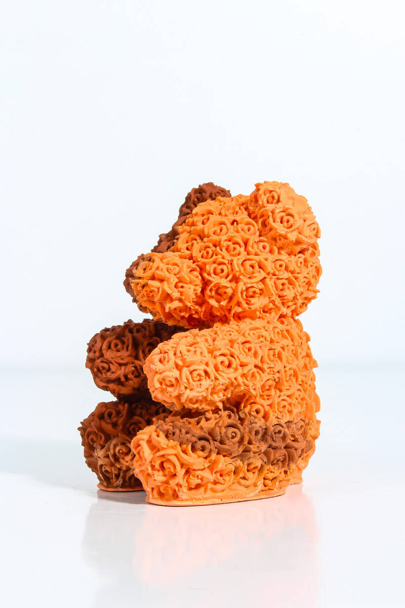 Gül Desenli Ayıcık Silikon Mum Kalıbı KHM304 - 2