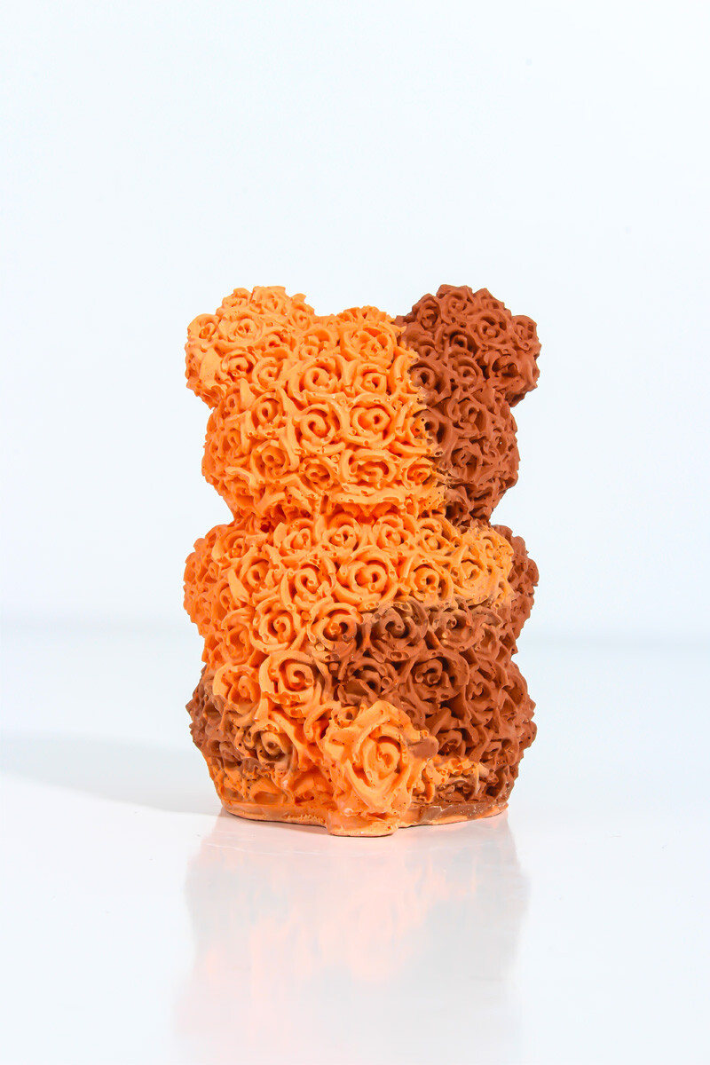 Gül Desenli Ayıcık Silikon Mum Kalıbı KHM304 - 4