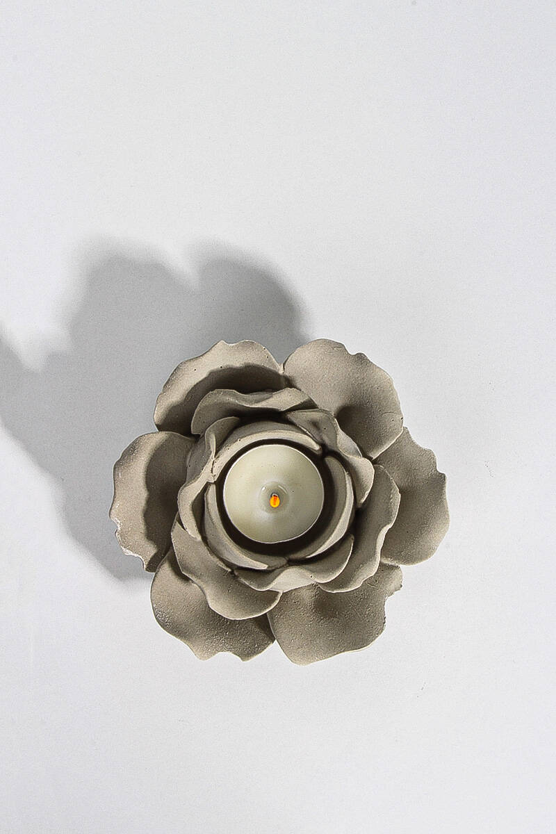 Gül Mumluk Beton Taş Tozu Silikon Kalıbı KHB93 - 5