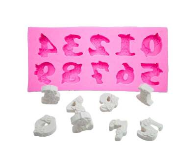 Gül Figürlü Rakam Silikon Kalıbı H-03 - 1