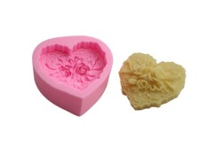 Güllü Kalp Silikon Kalıbı KHKA09 - 