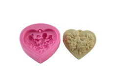 Güllü Kalp Silikon Kalıbı KHKA10 - 