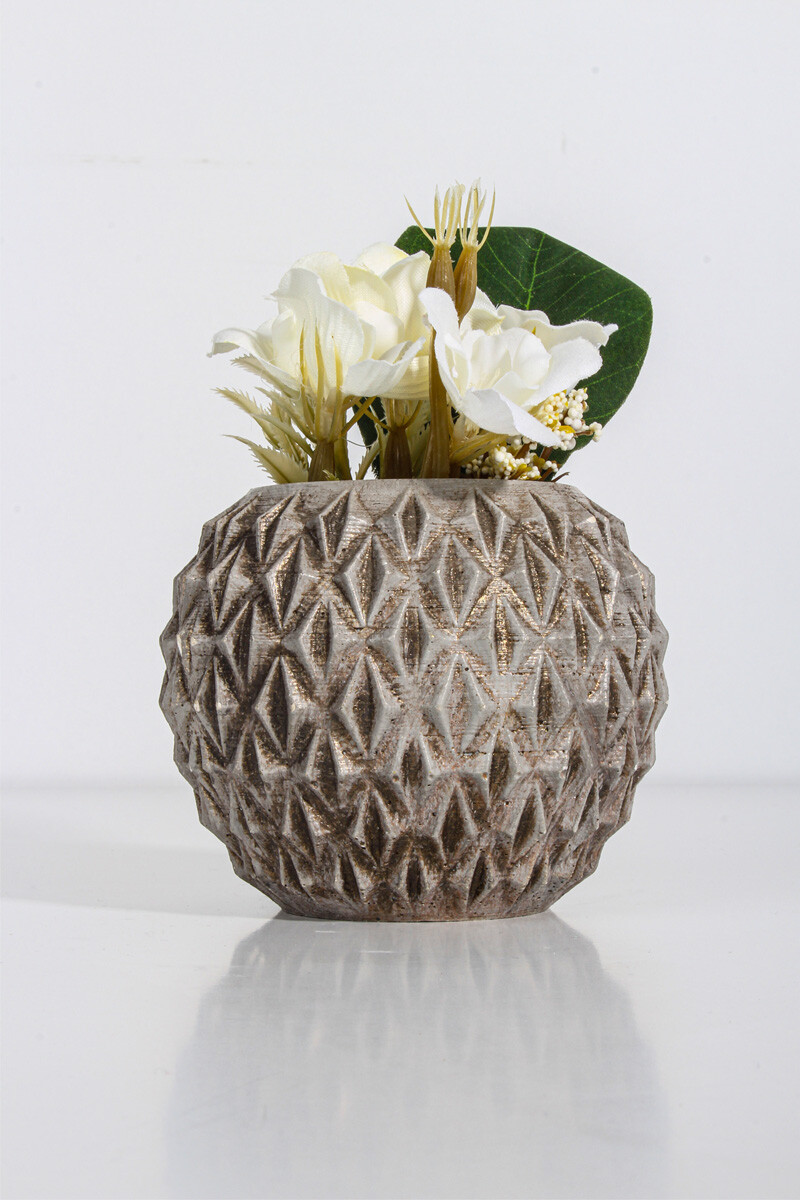 Yuvarlak Desenli Sukulent Beton Taş Tozu Silikon Kalıbı KHB37 - 