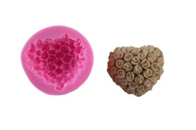 Kalp Gül Silikon Kalıbı KHGUL34 - 1