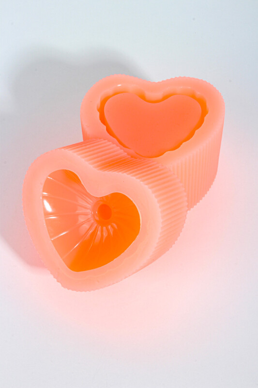 Kalp Kapaklı Kutu Beton Taş Tozu Silikon Kalıbı KHB113 - 4