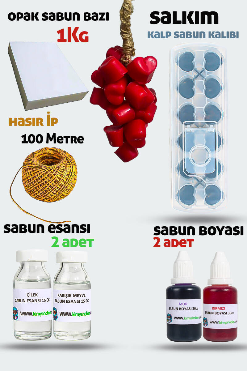 Kalp Salkım Sabun Yapım Seti - 1