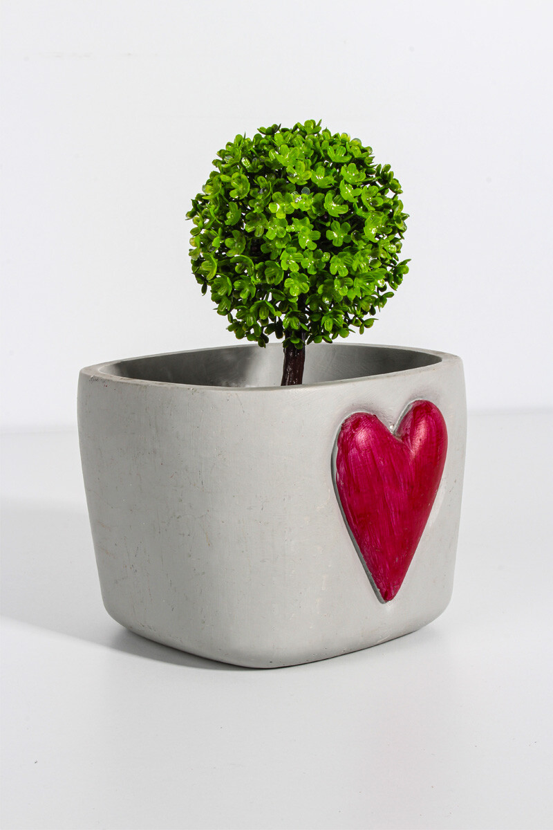 Kalp Detaylı Sukulent Beton Taş Tozu Silikon Kalıbı KHB10 - 2