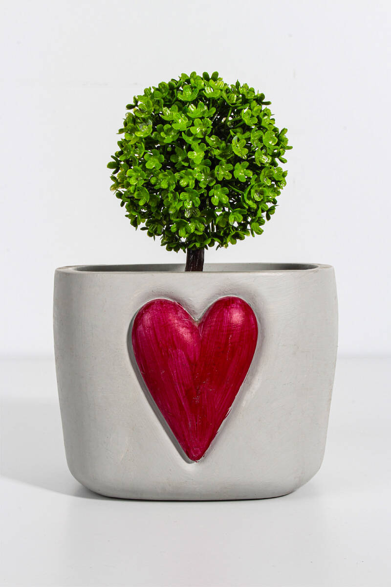 Kalp Detaylı Sukulent Beton Taş Tozu Silikon Kalıbı KHB10 - 1