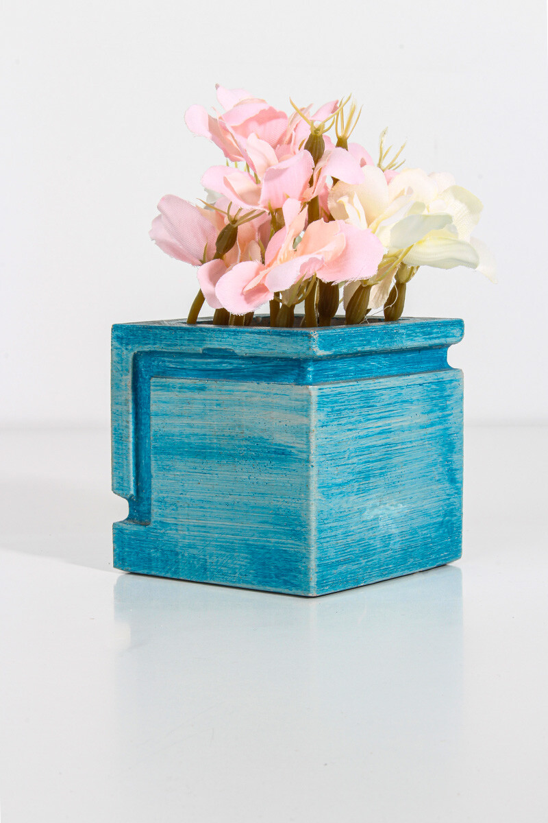 Kare Kanal Şeritli Sukulent Beton Taş Toz Silikon Kalıbı KHB46 - 