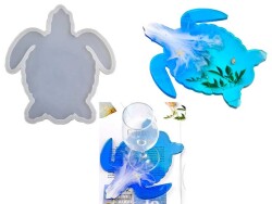 Kaplumbağa Bardak Altlığı Epoksi Reçine Kalıbı KHE516 - 