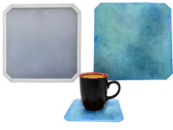 Kare Bardak Altlığı Epoksi Reçine Kalıbı KHE567 - 