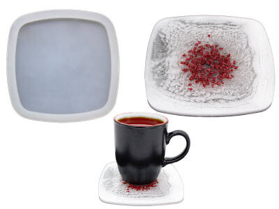 Kare Bardak Altlığı Epoksi Reçine Kalıbı KHE596 - 1