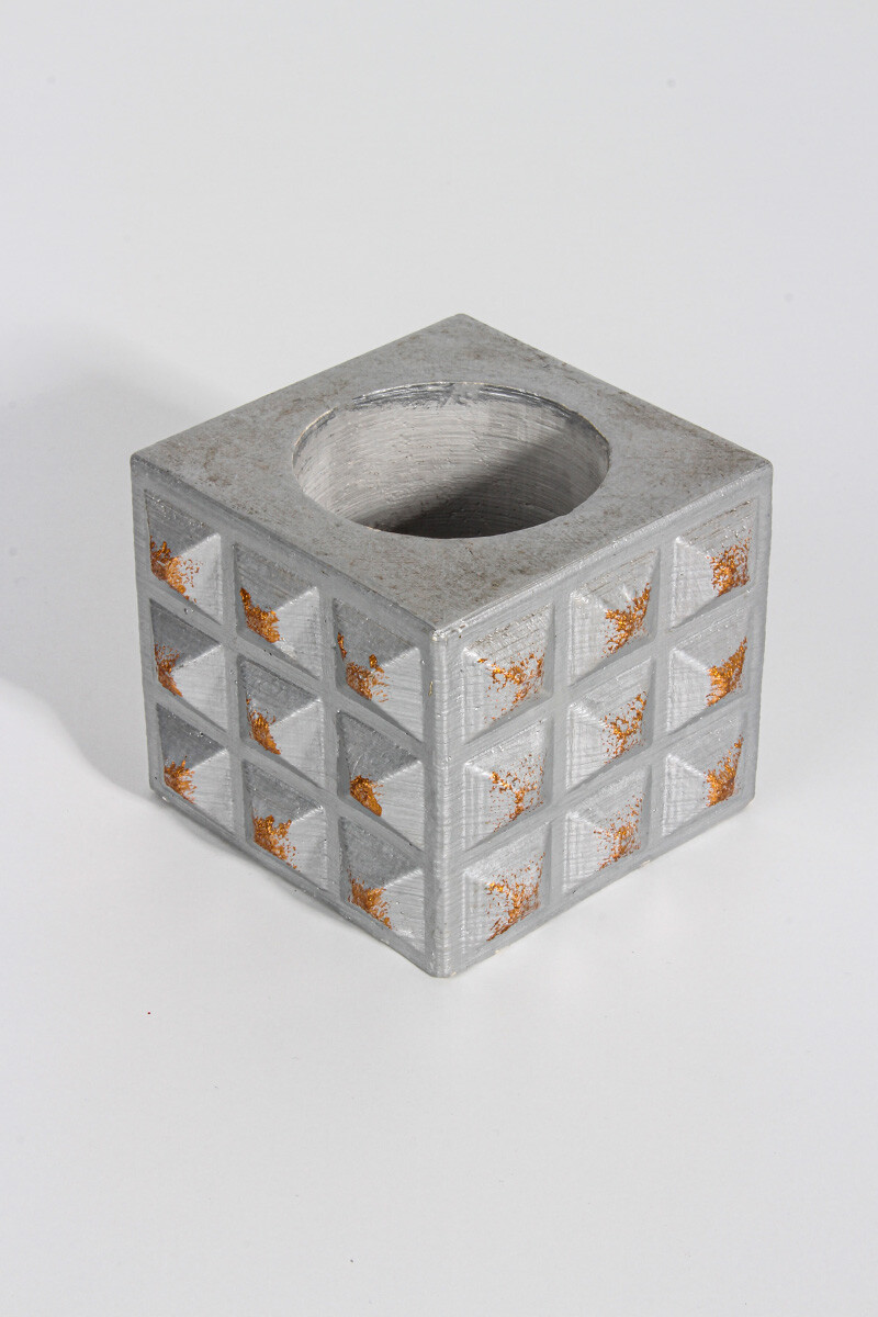 Kare Kabartmalı Sukulent Beton Taş Tozu Silikon Kalıbı KHB19 - 3