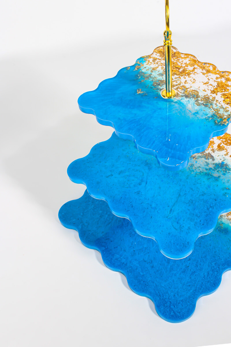 Kare Katlı Sunumluk Epoksi Silikon Kalıbı KHE361 - 3