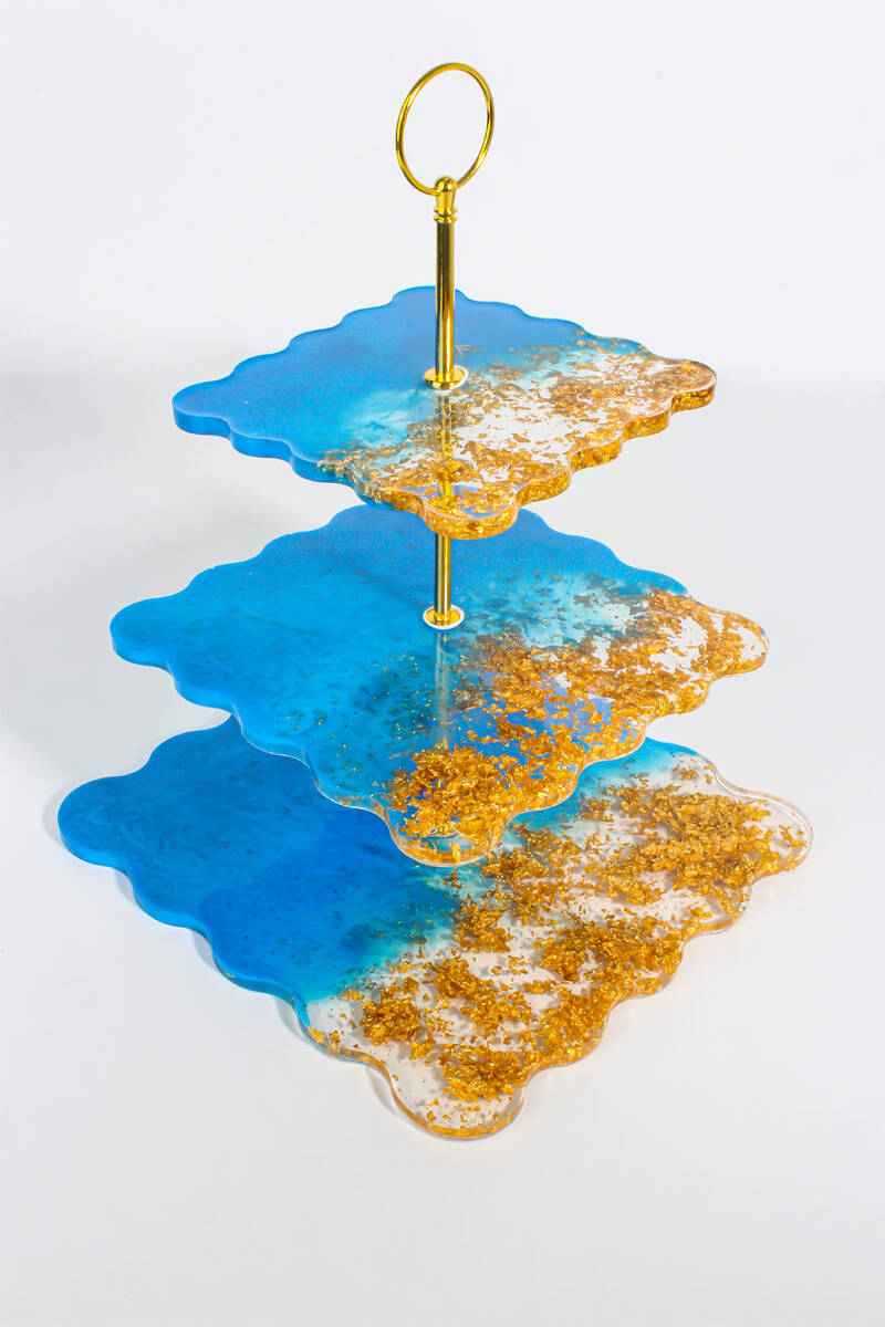 Kare Katlı Sunumluk Epoksi Silikon Kalıbı KHE361 - 2