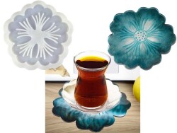 Katalina Çiçeği Bardak Altlığı Epoksi Reçine Kalıbı KHE346 - 