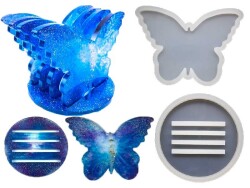 Kelebek Model Bardak Altlığı Epoksi Reçine Kalıbı KHE599 - 